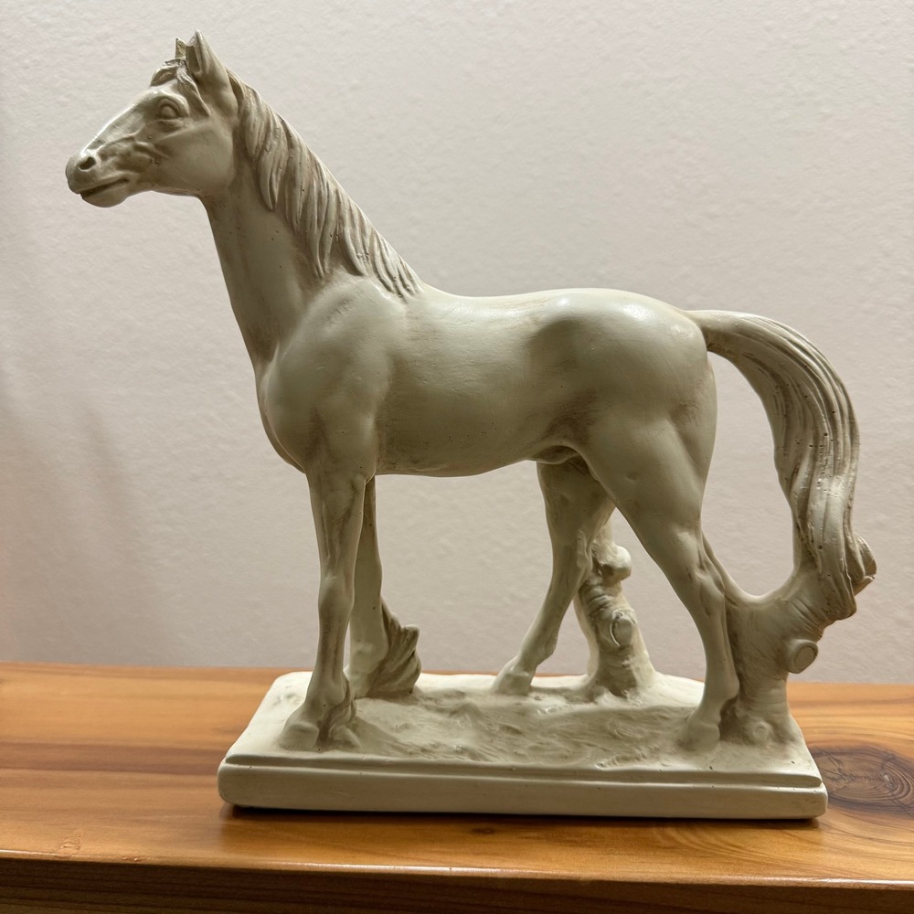 Vintage 80s Anne-Jo Handmade Los Angeles Ceramic Equestrian Horse Sculpture